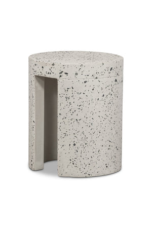 Modern European furniture - White Terrazzo Outdoor Stool - www.oroa.com