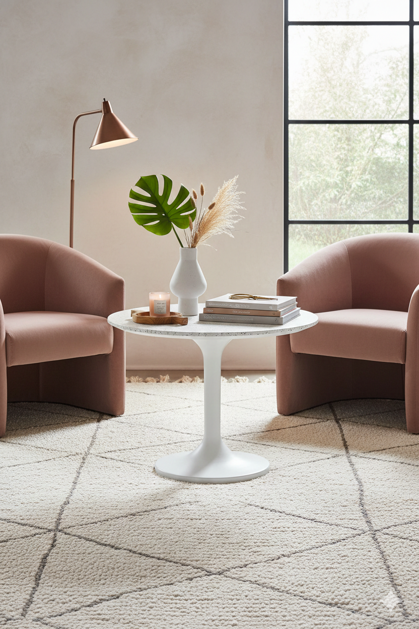   Modern European furniture - White Terrazzo Outdoor Coffee Table - www.oroa.com | Oroa.com