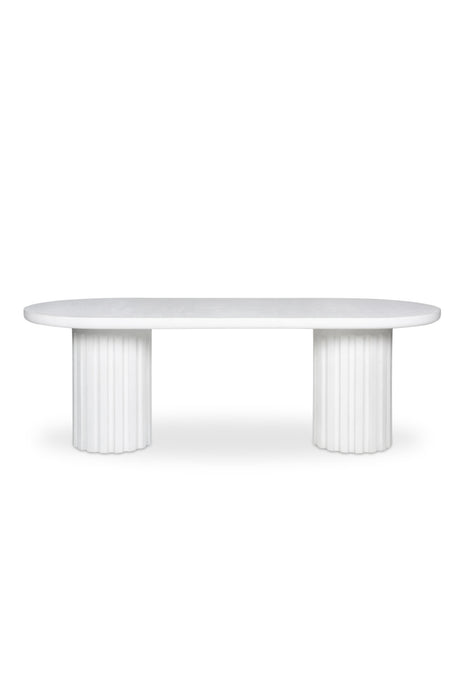 Modern European furniture - White Oval Outdoor Dining Table - www.oroa.com