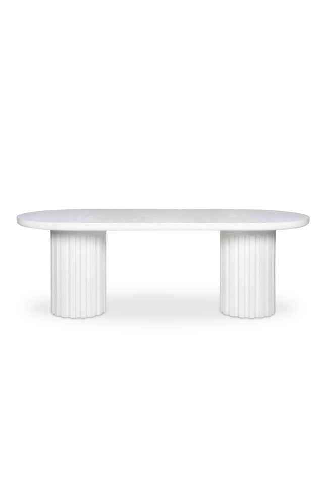 Modern European furniture - White Oval Outdoor Dining Table - www.oroa.com