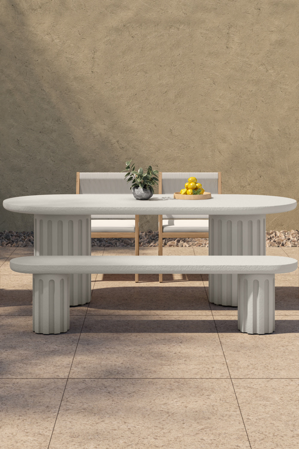   Modern European furniture - White Oval Outdoor Dining Table - www.oroa.com | Oroa.com