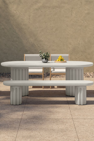   Modern European furniture - White Oval Outdoor Dining Table - www.oroa.com | Oroa.com