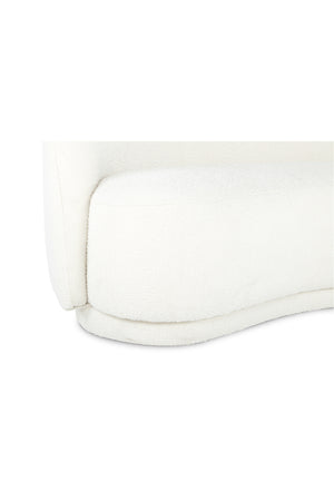 Modern European furniture - Curved Cream Boucle Sofa - www.oroa.com