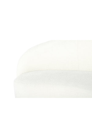 Modern European furniture - Curved Cream Boucle Sofa - www.oroa.com
