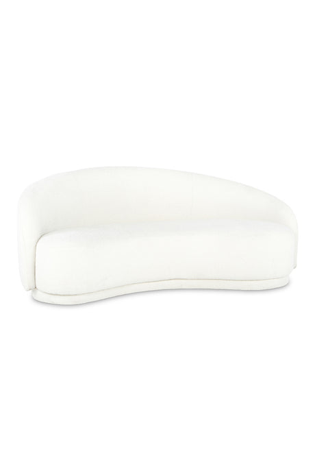 Modern European furniture - Curved Cream Boucle Sofa - www.oroa.com
