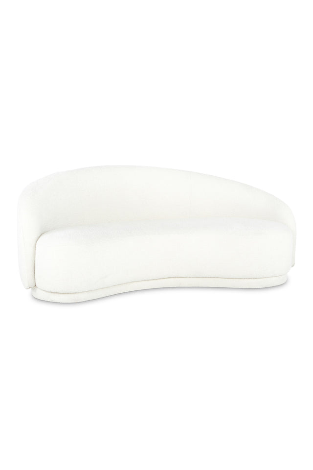 Modern European furniture - Curved Cream Boucle Sofa - www.oroa.com