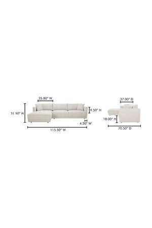 Modern European furniture - Modern Minimalist Sectional Sofa - www.oroa.com