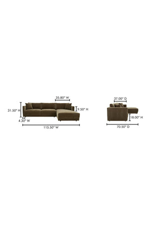 Modern European furniture - Modern Minimalist Sectional Sofa - www.oroa.com