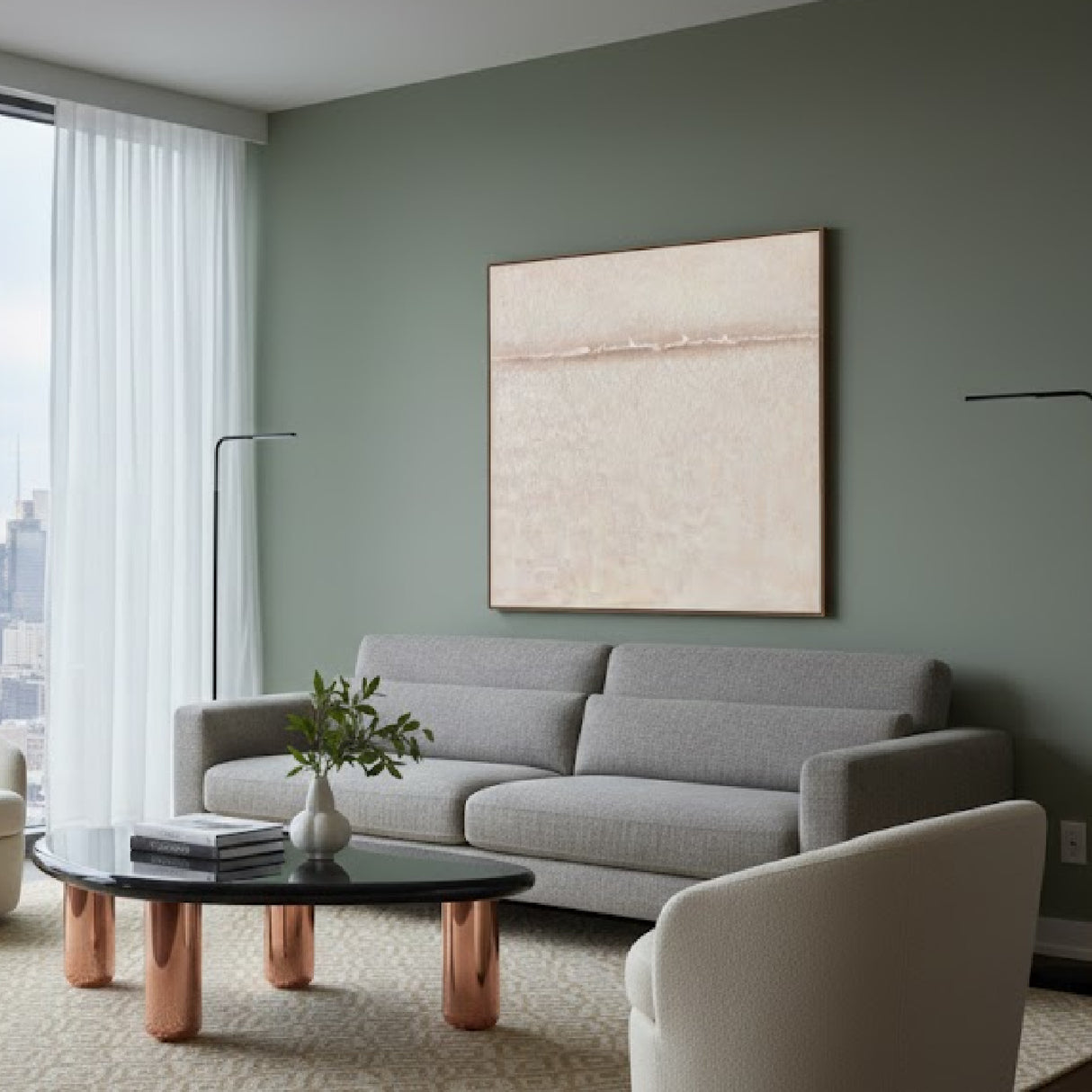  Modern European furniture - Neutral Toned Minimalist Painting - www.oroa.com | Oroa.com