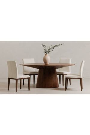 Modern European furniture - Walnut Veneer Oval Dining Table - www.oroa.com
