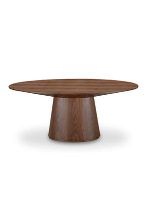 Modern European furniture - Walnut Veneer Oval Dining Table - www.oroa.com