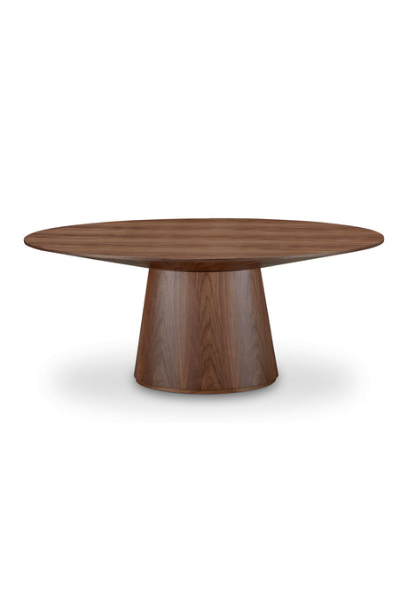 Modern European furniture - Walnut Veneer Oval Dining Table - www.oroa.com