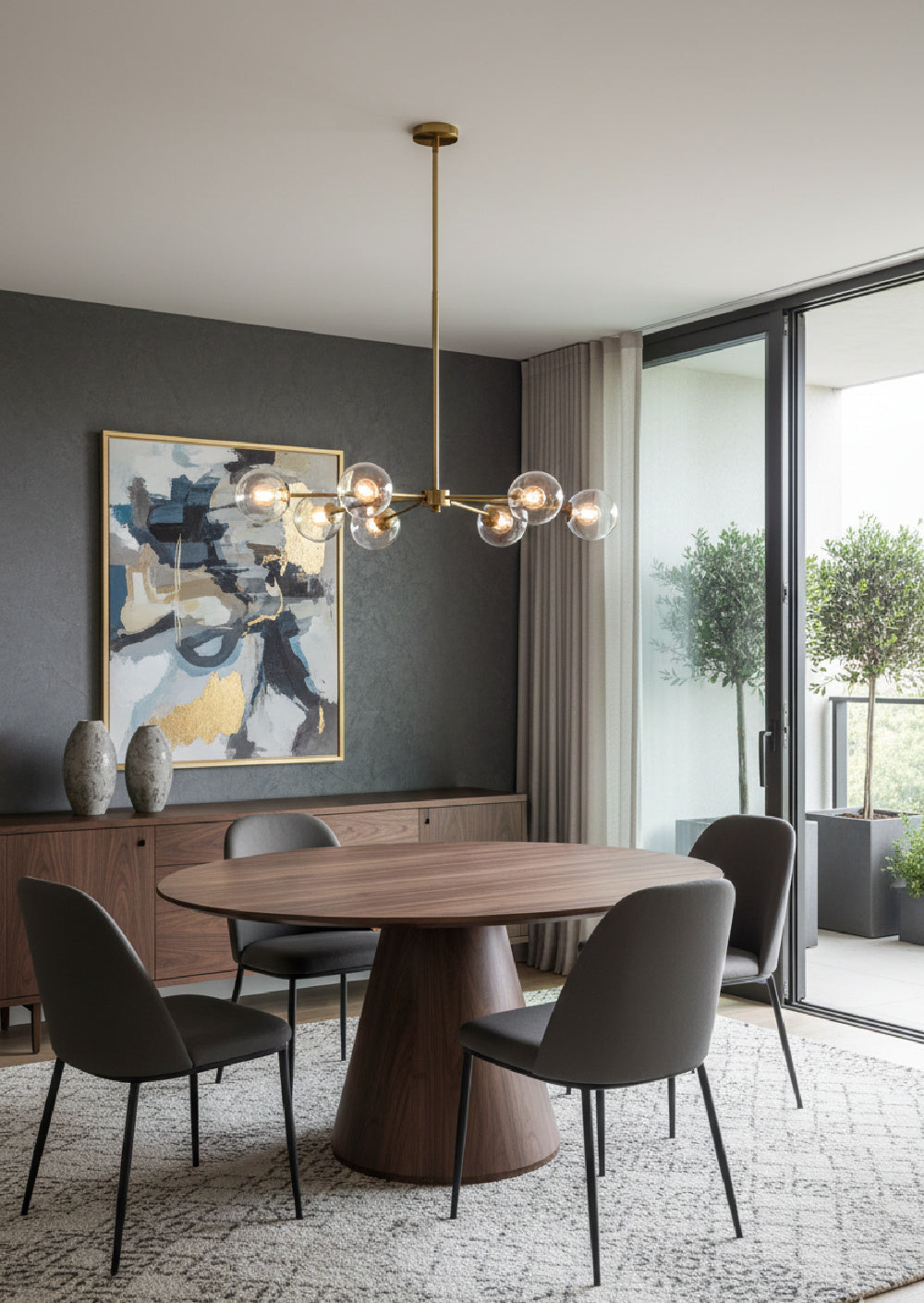 Round Oak Veneer Dining Table | Novi Living Otago | Oroa.com