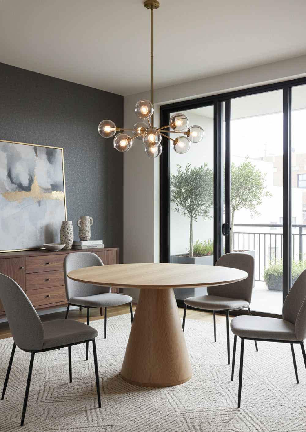 Round Oak Veneer Dining Table | Novi Living Otago | Oroa.com