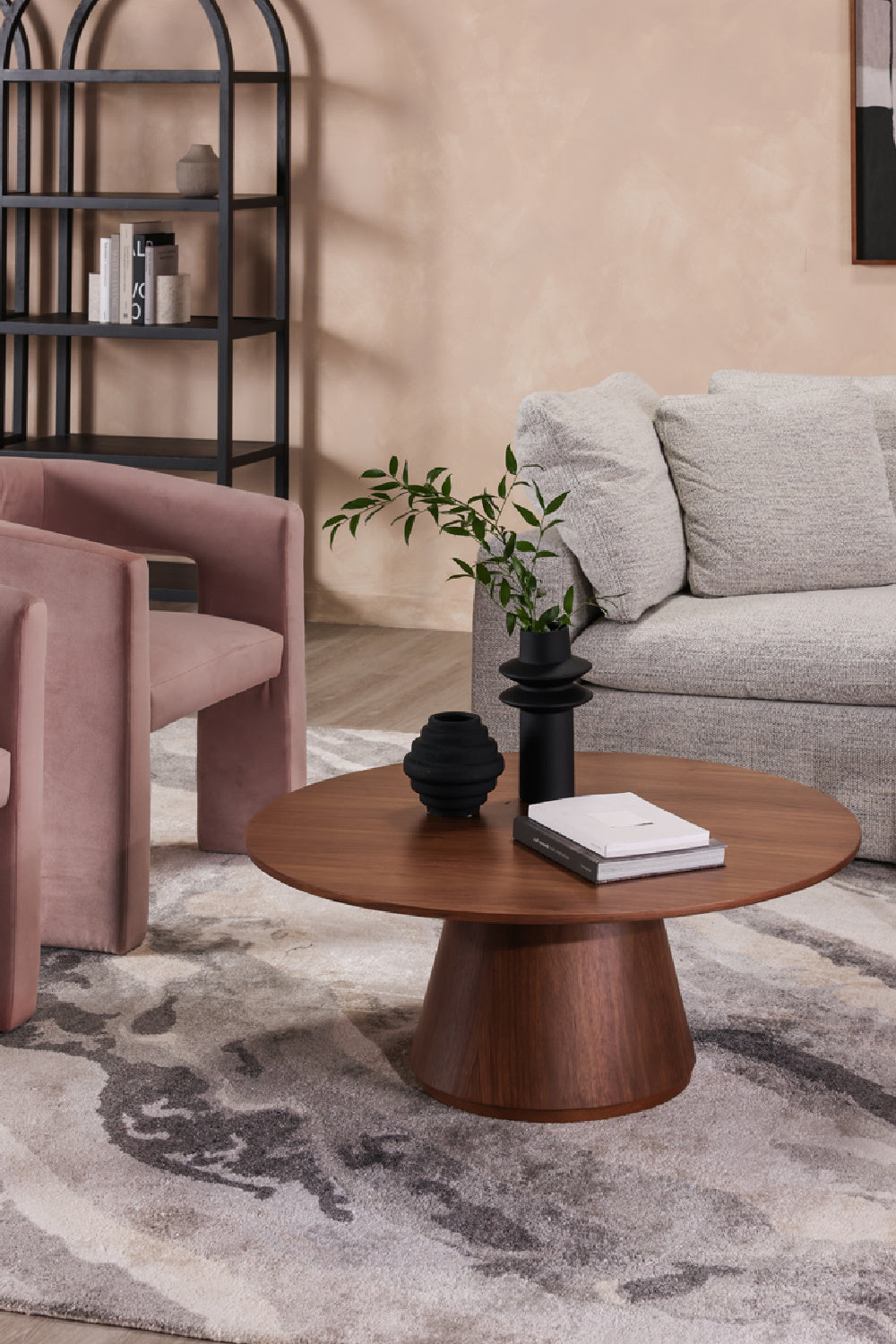 Round Oak Veneer Coffee Table | Novi Living Otago | Oroa.com