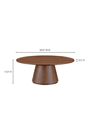 Round Oak Veneer Coffee Table | Novi Living Otago | Oroa.com