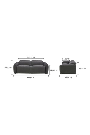   Modern European furniture - Gray Power Recliner Sofa - www.oroa.com | Oroa.com