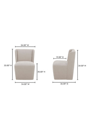   Modern European furniture - Upholstered Rolling Dining Chair - www.oroa.com | Oroa.com