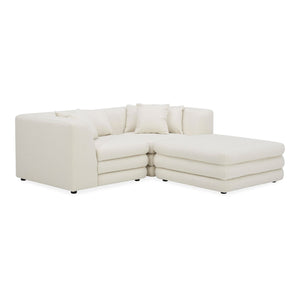 Modern European furniture - White Modular Chair With Ottoman - www.oroa.com