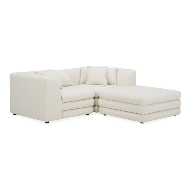 Modern European furniture - White Modular Chair With Ottoman - www.oroa.com