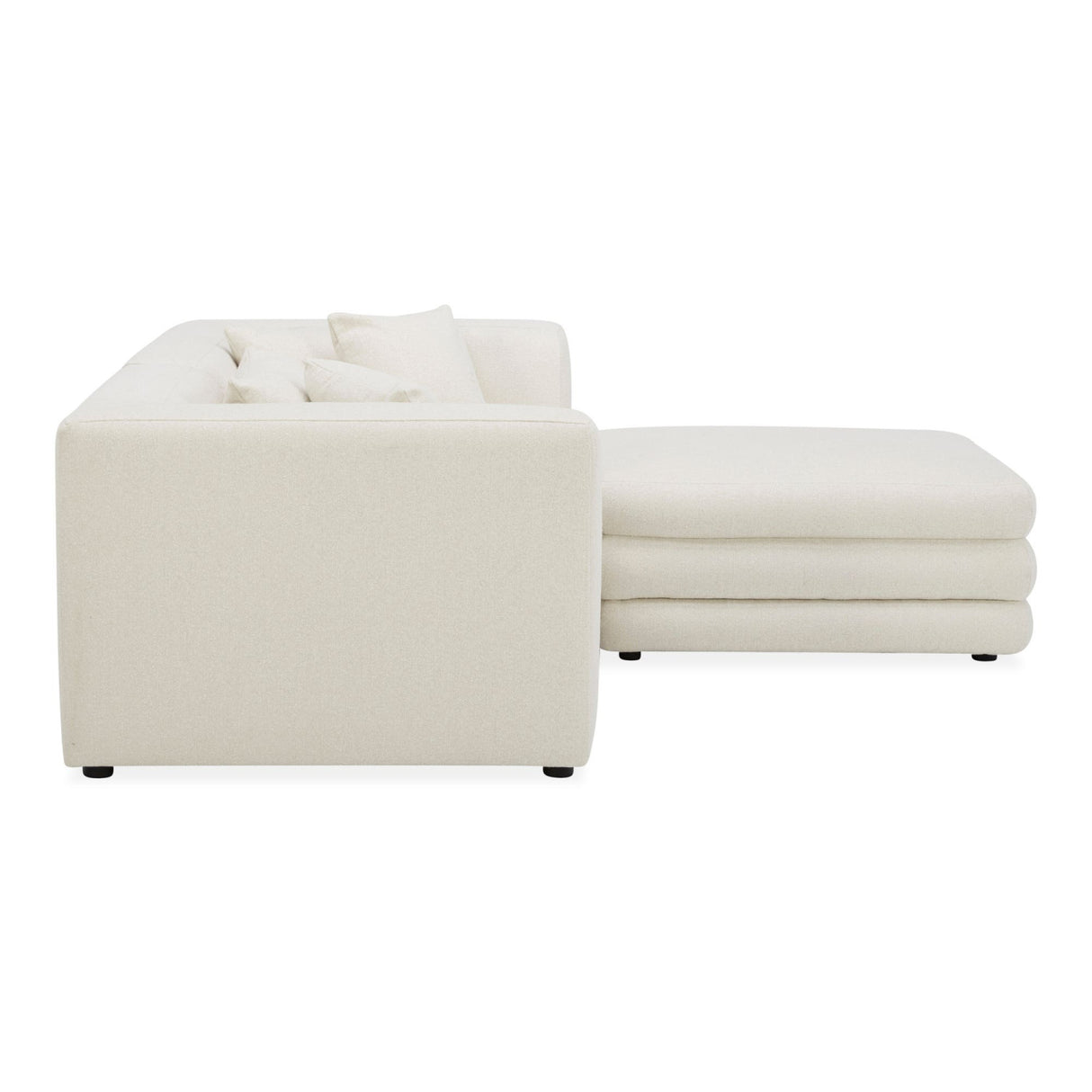 Modern European furniture - White Modular Chair With Ottoman - www.oroa.com