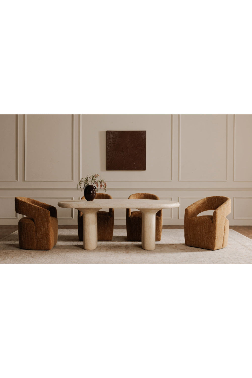   Modern European furniture - Brown Open-Back Rolling Dining Chair - www.oroa.com | Oroa.com