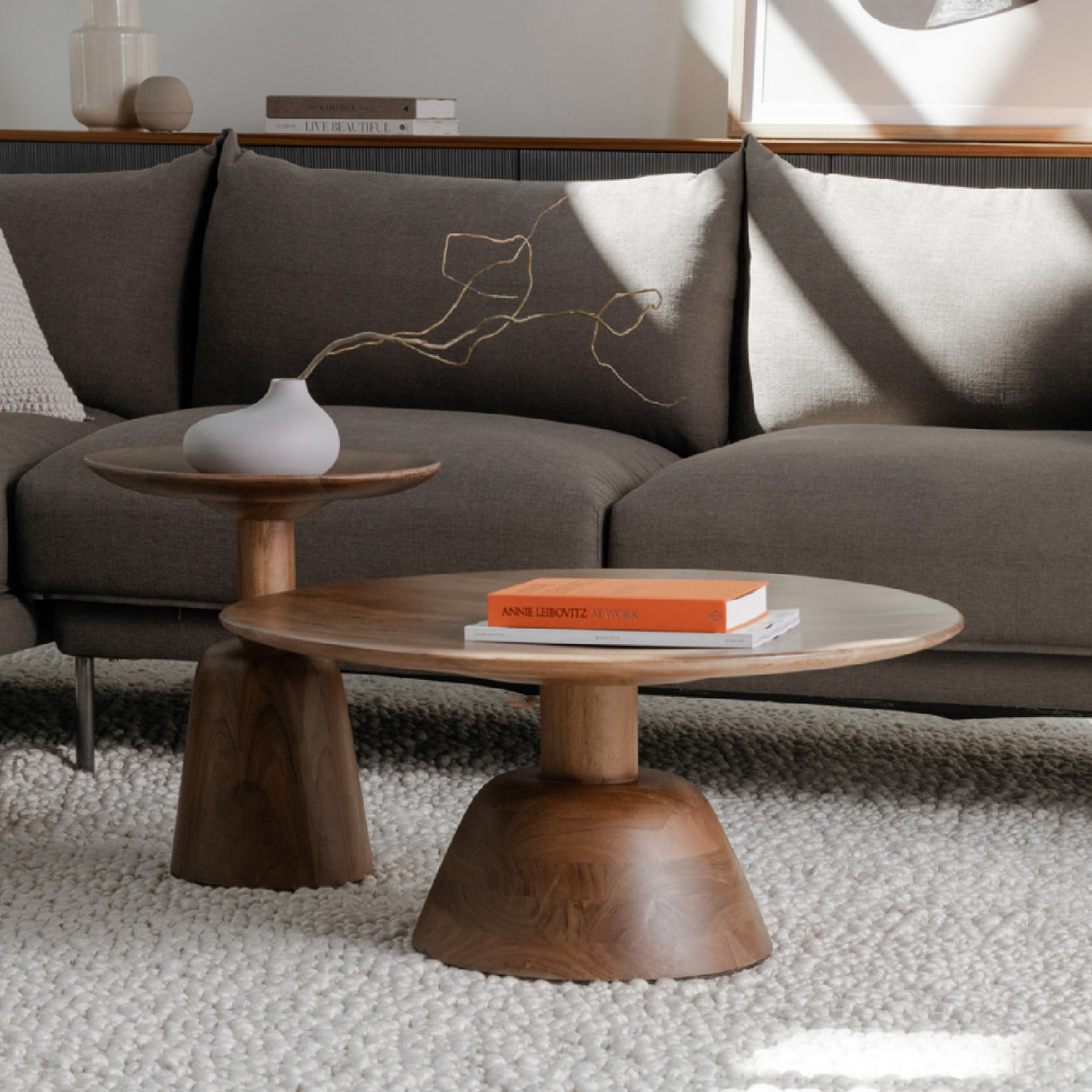 Round Wooden End Table | Novi Living Nels | Oroa.com