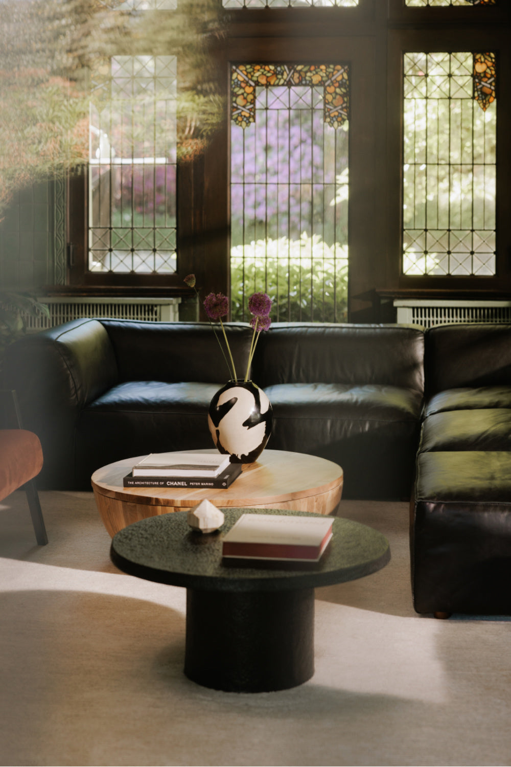 Modern European furniture - Round Acacia Storage Coffee Table - www.oroa.com