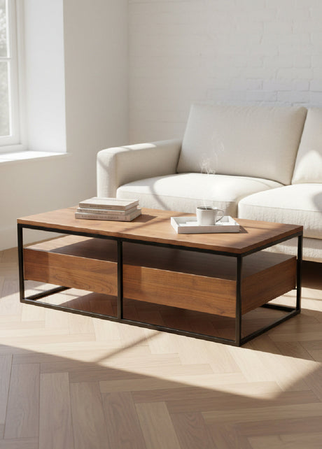 Modern European furniture - Acacia Wood Coffee Table - www.oroa.com