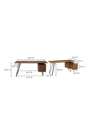 Modern European furniture - Solid Acacia 1-Drawer Desk - www.oroa.com