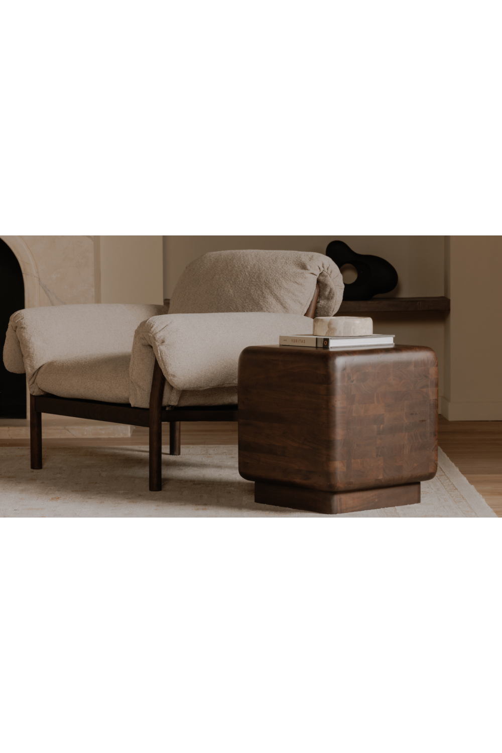 Brown Acacia Cube Side Table | Novi Living Eton | Oroa.com
