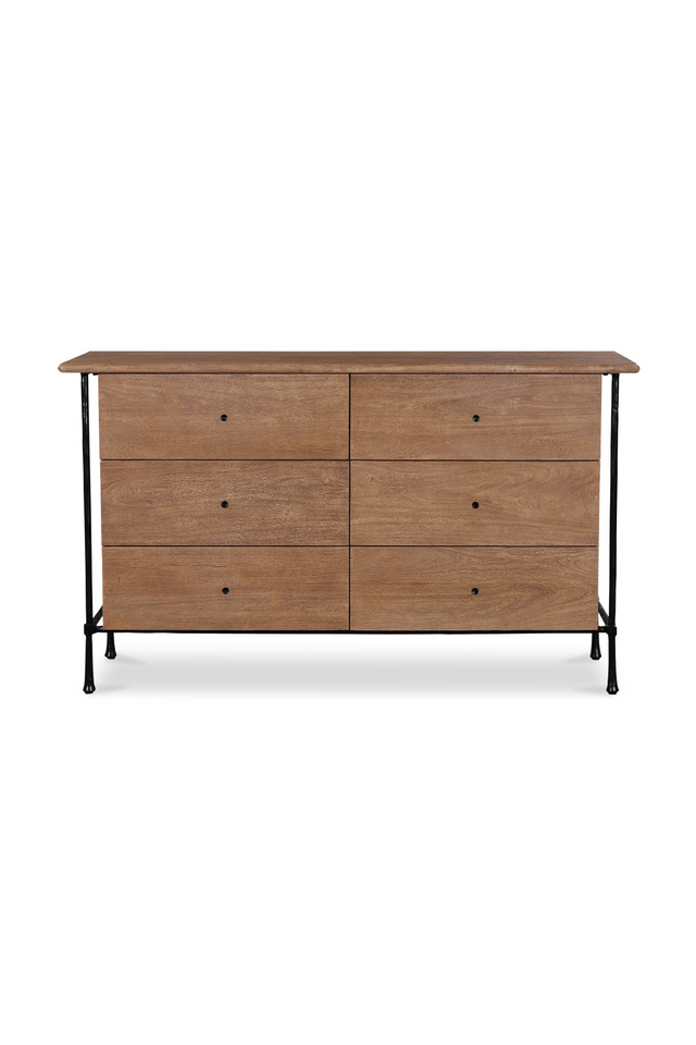Wire-Brushed Acacia 6-Drawer Dresser | Novi Living Rene | Oroa.com
