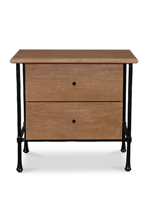 Wire-Brushed Acacia 2-Drawer Nightstand | Novi Living Rene | Oroa.com