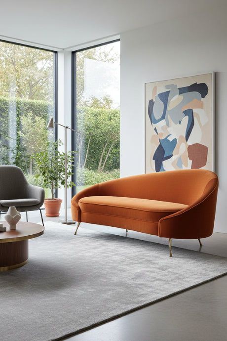 Modern European furniture - Orange Asymmetrical Chaise - www.oroa.com