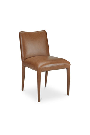 Modern European furniture - Brown Leather Dining Chair Set (2) - www.oroa.com