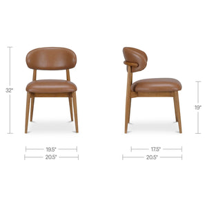 Modern European furniture - Brown Leather Dining Chair - www.oroa.com