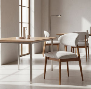 Modern European furniture - White Padded Dining Chair - www.oroa.com
