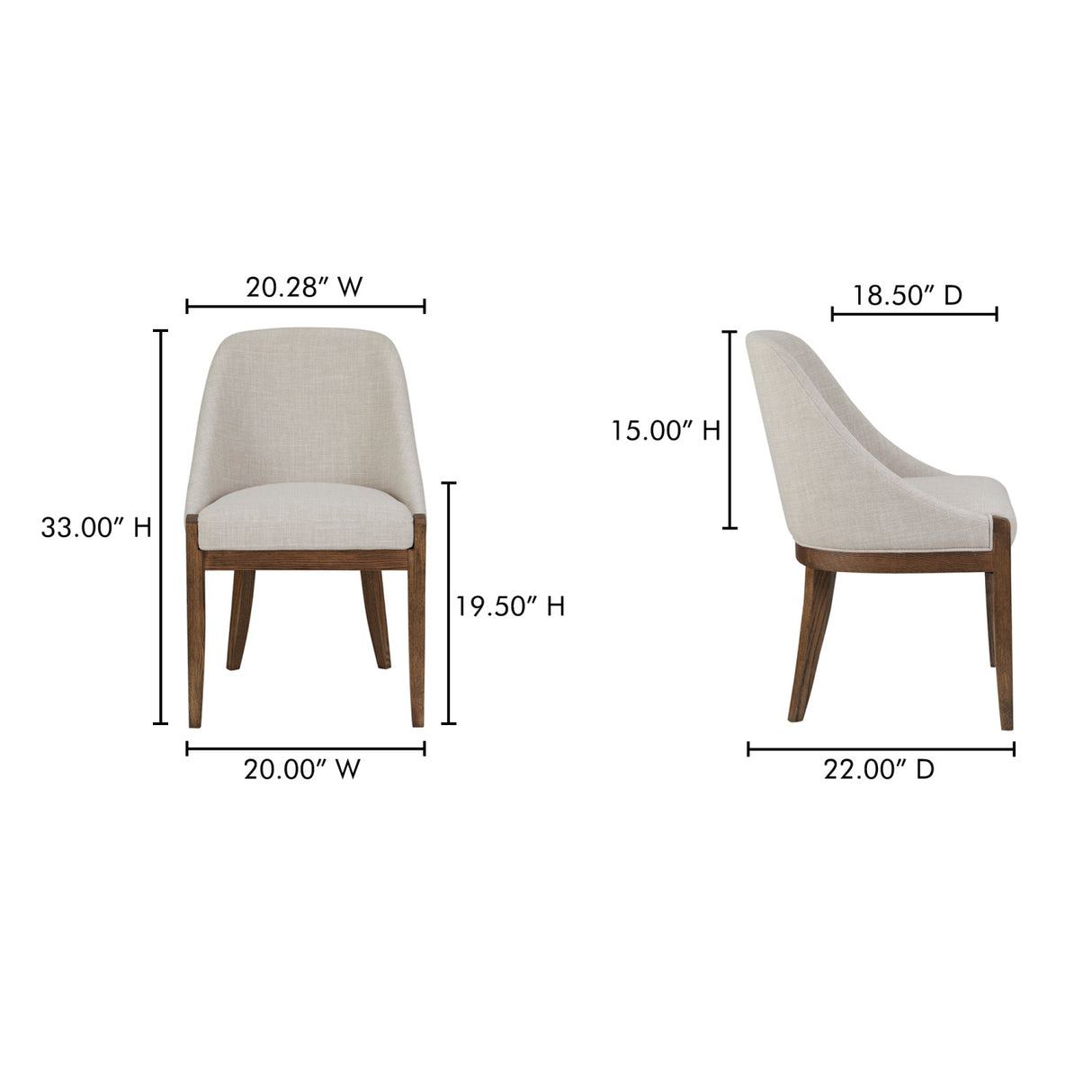 Modern European furniture - Oak Framed Upholstered Dining Chair - www.oroa.com