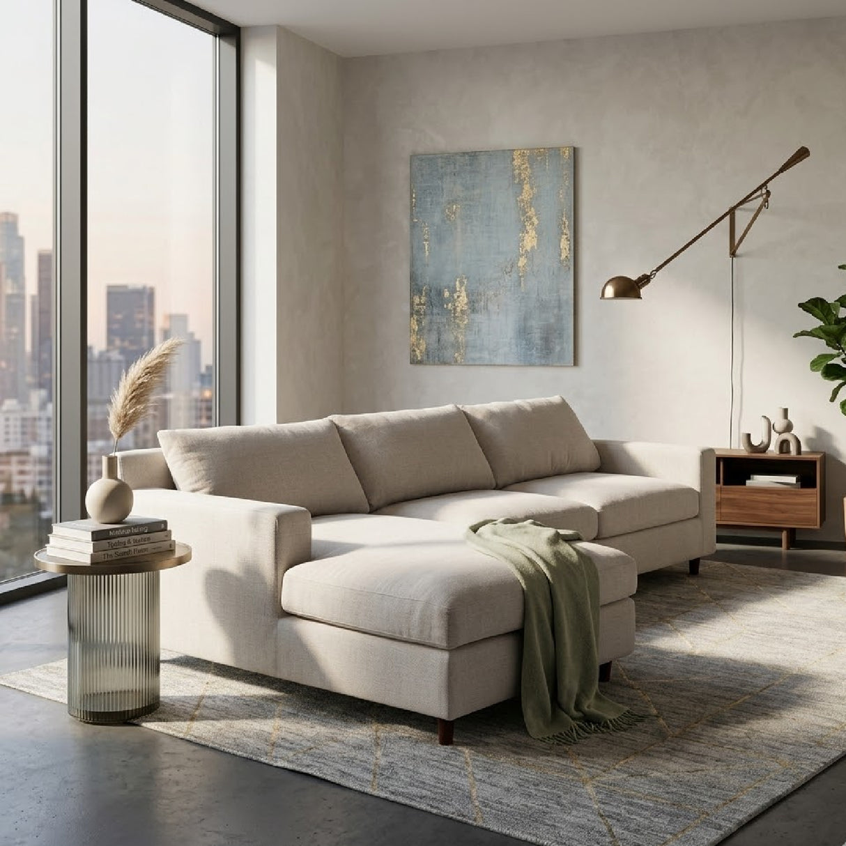   Chenille Sectional Sofa | Oroa.com