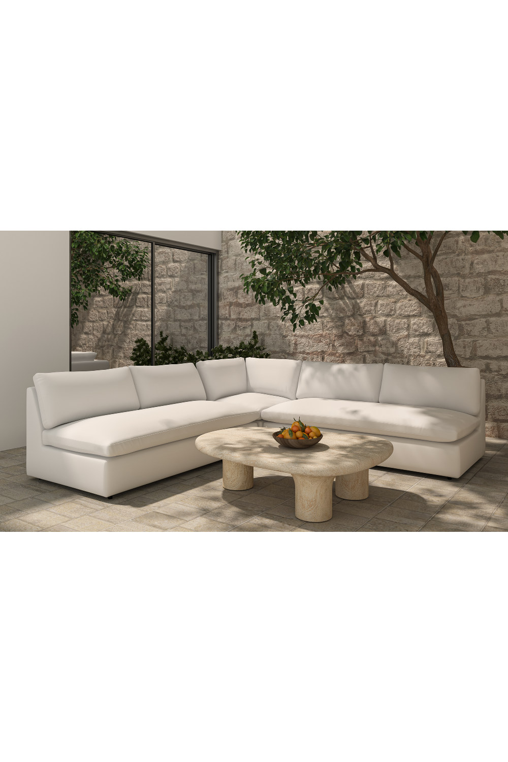   3-Piece White Outdoor Modular Sofa | Oroa.com