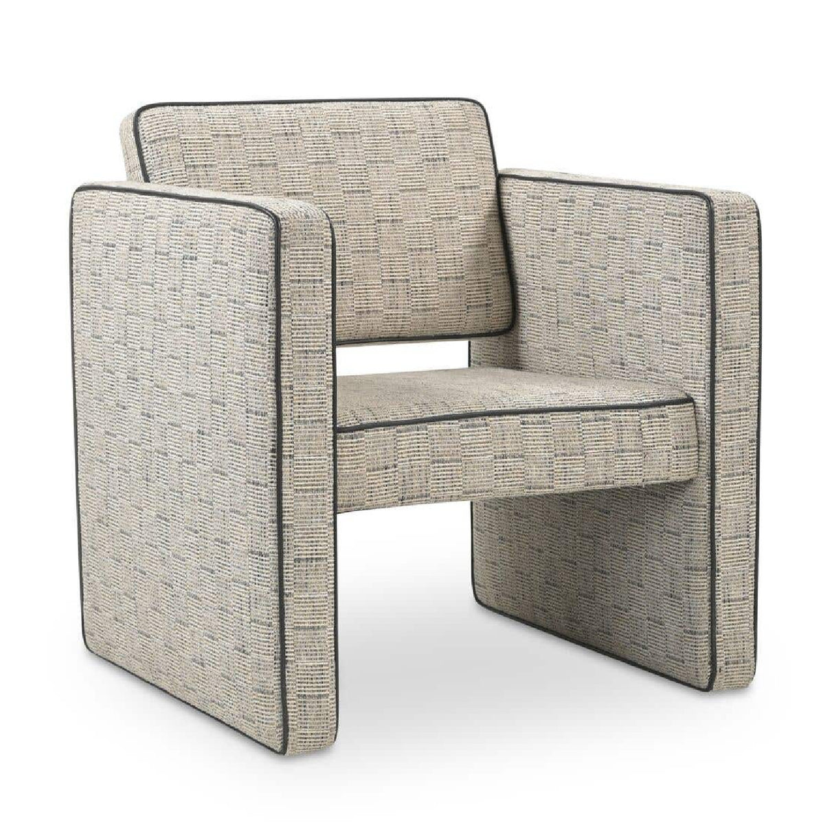   Beige Weave Piped Accent Chair | Oroa.com