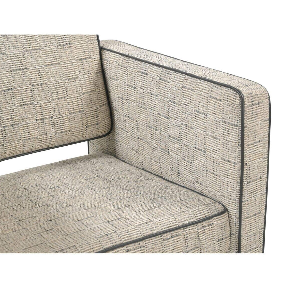   Beige Weave Piped Accent Chair | Oroa.com