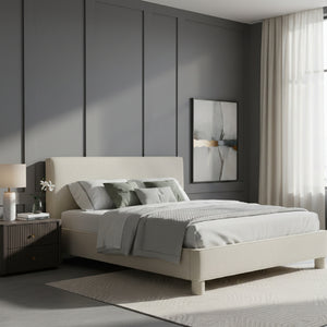 Modern European furniture - Gray Minimalist Bed - www.oroa.com