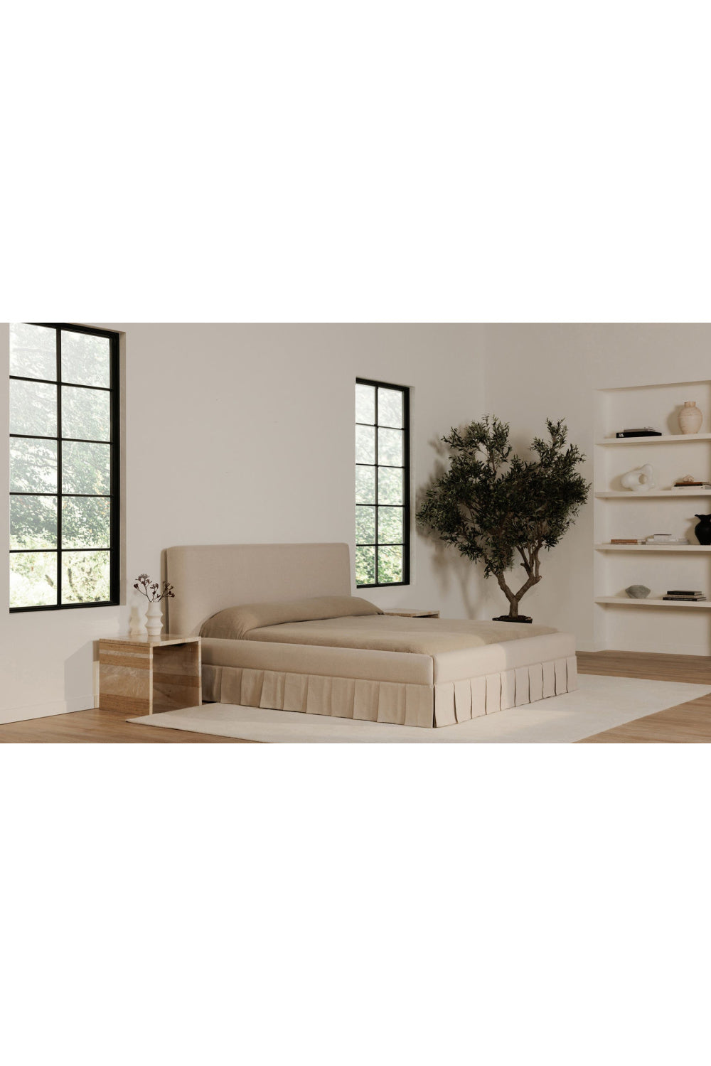 Box Pleated Bed | Novi Living Maren | Oroa.com