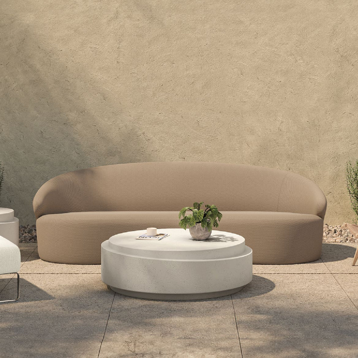 Modern European furniture - Taupe Outdoor Sofa - www.oroa.com