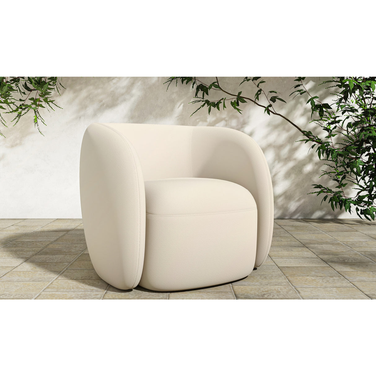 Modern European furniture - Curved Back Outdoor Accent Chair - www.oroa.com