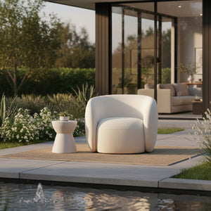 Modern European furniture - Curved Back Outdoor Accent Chair - www.oroa.com