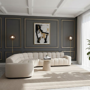   Square-Tufted L-Shaped Sectional Sofa | Oroa.com