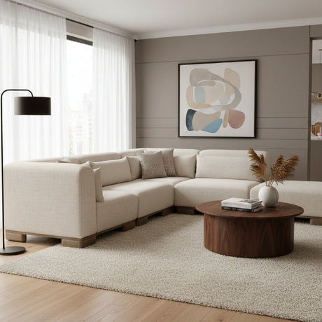 Modern European furniture - Beige Modular Sofa - www.oroa.com