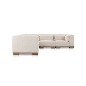 Modern European furniture - Beige L-Shaped Modular Sofa - www.oroa.com
